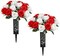 2 Sets Artificial Cemetery Flowers for Grave, Outdoor Roses Funeral Flowers with Cemetery Vase, Memorial Flowers Arrangements Bouquet Vibrant and Long-Lasting Colors(White+Red)